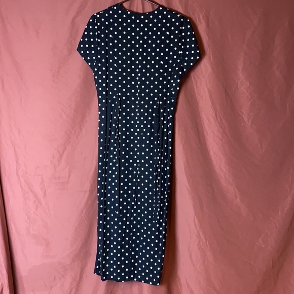 VINTAGE BLACK & WHITE POLKA DOT BUTTON DRESS - Picture 4 of 4
